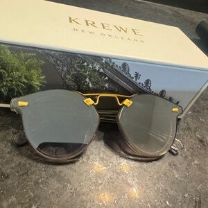KREWE Sunglasses with Black Frame and Gold Details